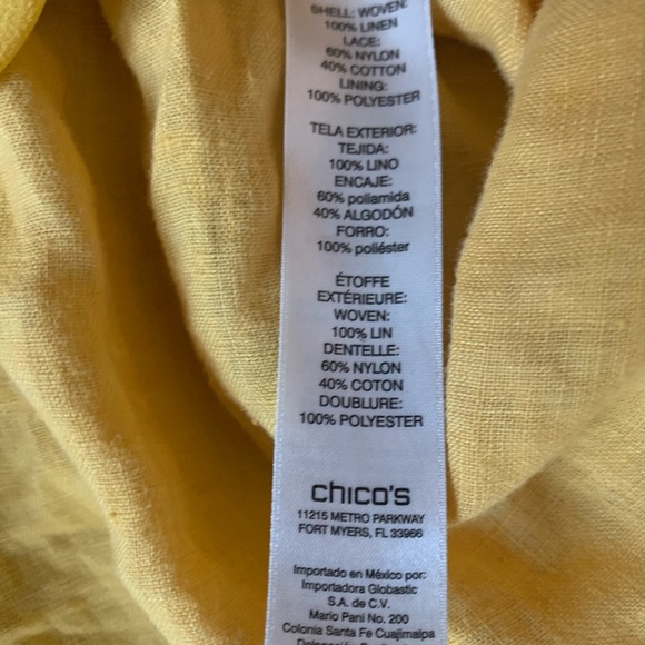 CHICO Yellow Lace Tunic Top - Picture 8 of 8